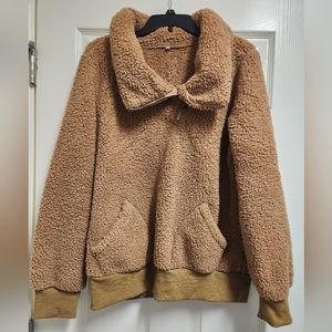 Women's teddy bear sweatshirt jacket